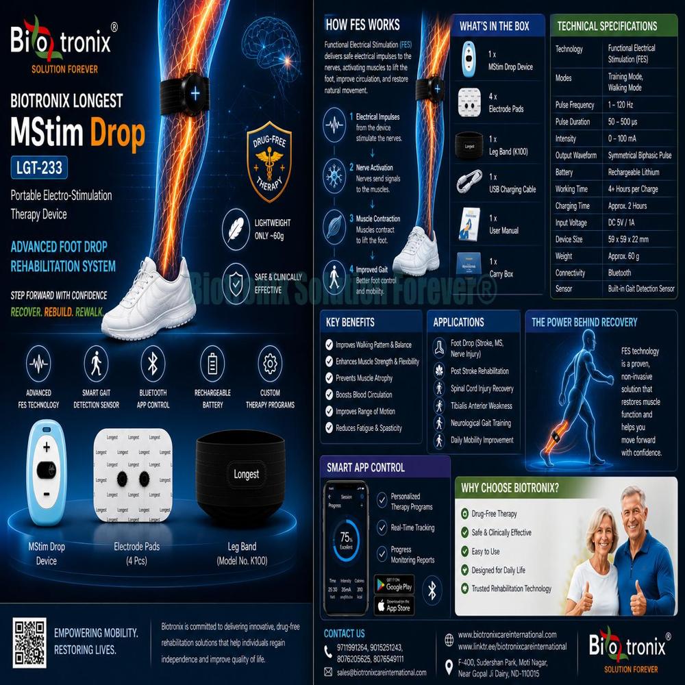 Foot Drop Therapy Stimulator for Muscle Recovery Training