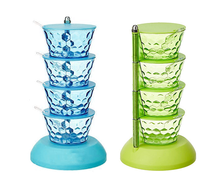 4 In 1 Multipurpose 360 Degree Rotating Pickle Rack Container For Kitchen - Color: Mix