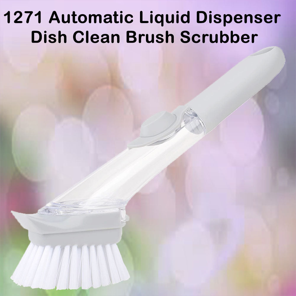 Automatic Liquid Dispenser Dish Clean Brush Scrubber - Color: Mix