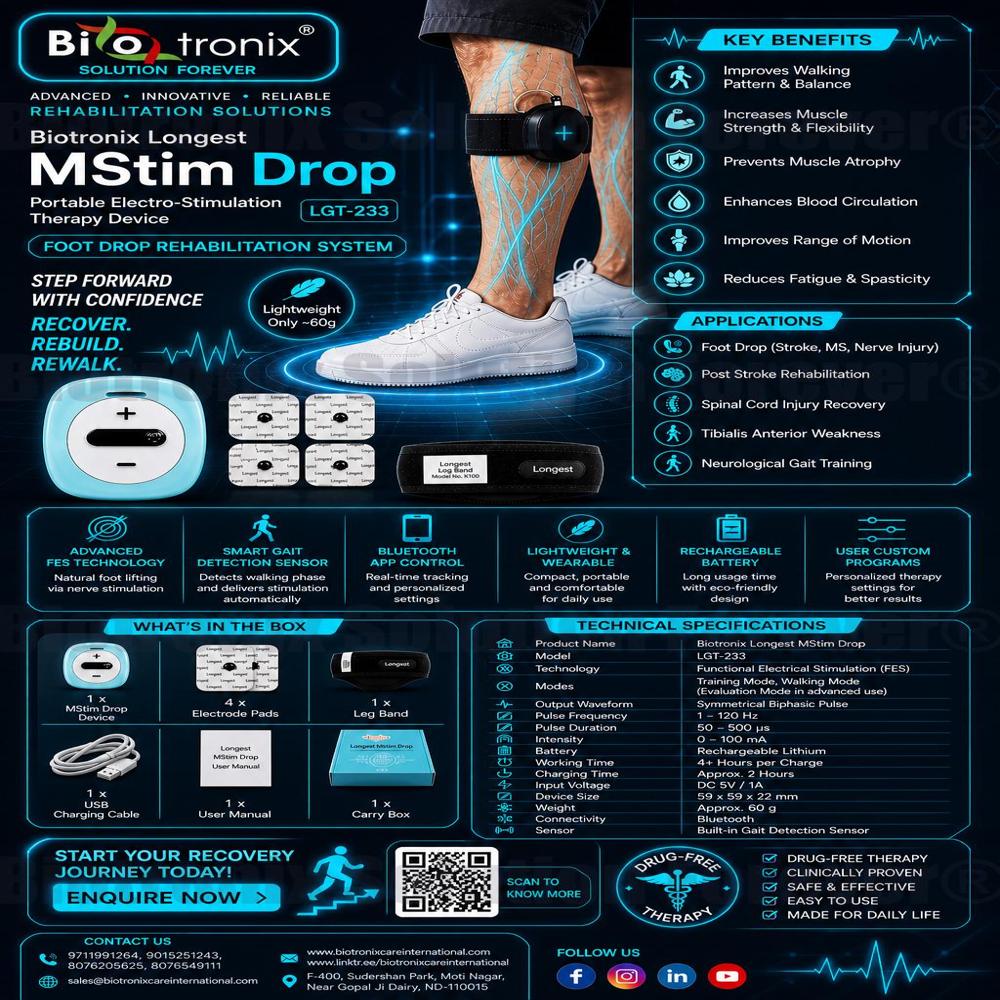Professional Neuro Rehabilitation Device for Foot Drop Patients