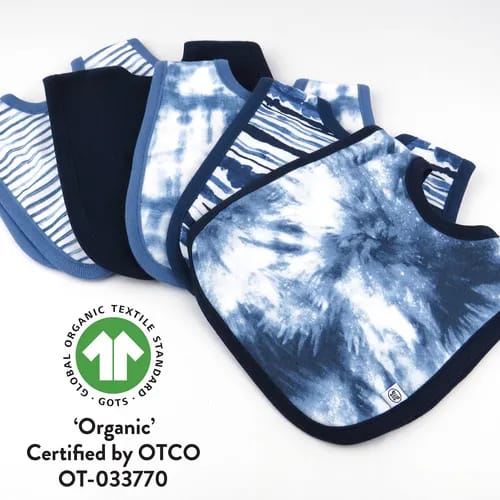 A31313 | Baby Organic Cotton 4-in-1 Baby Bibs - Color: Assorted