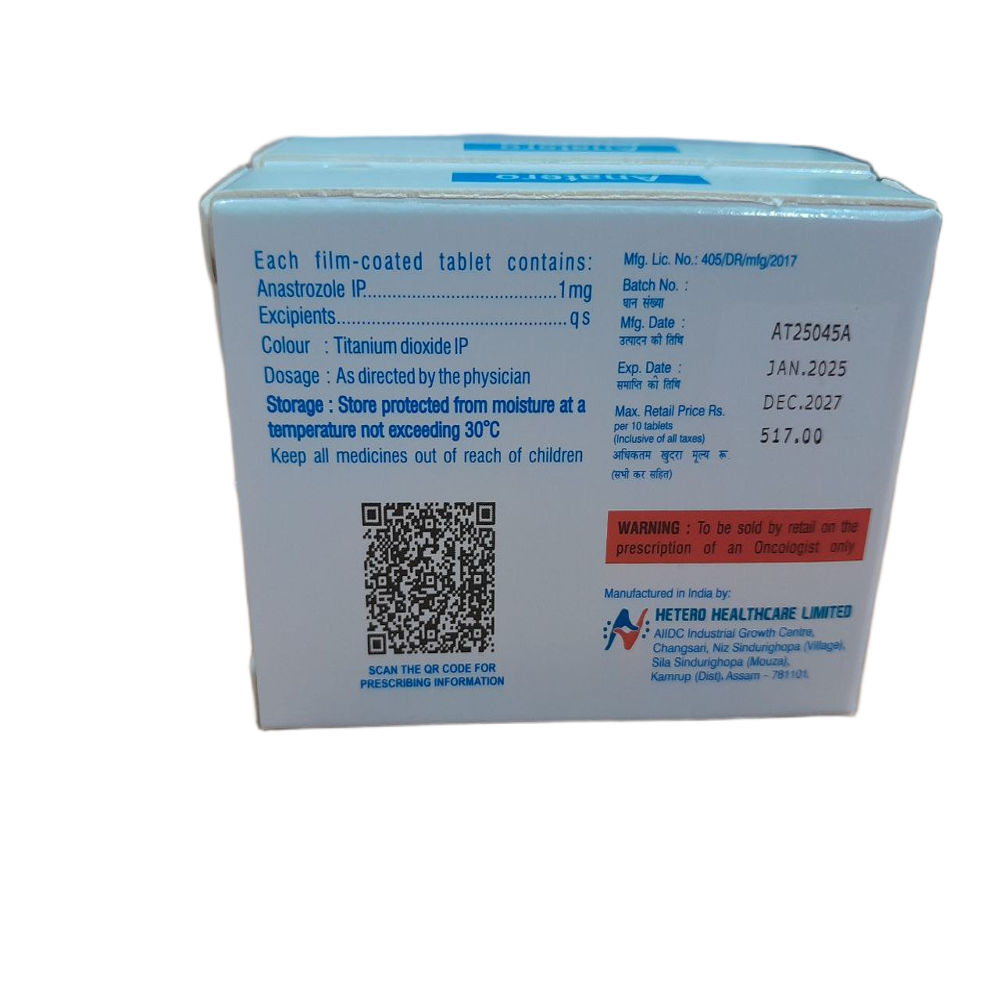 Anatero 1mg - Anastrozole Tablets