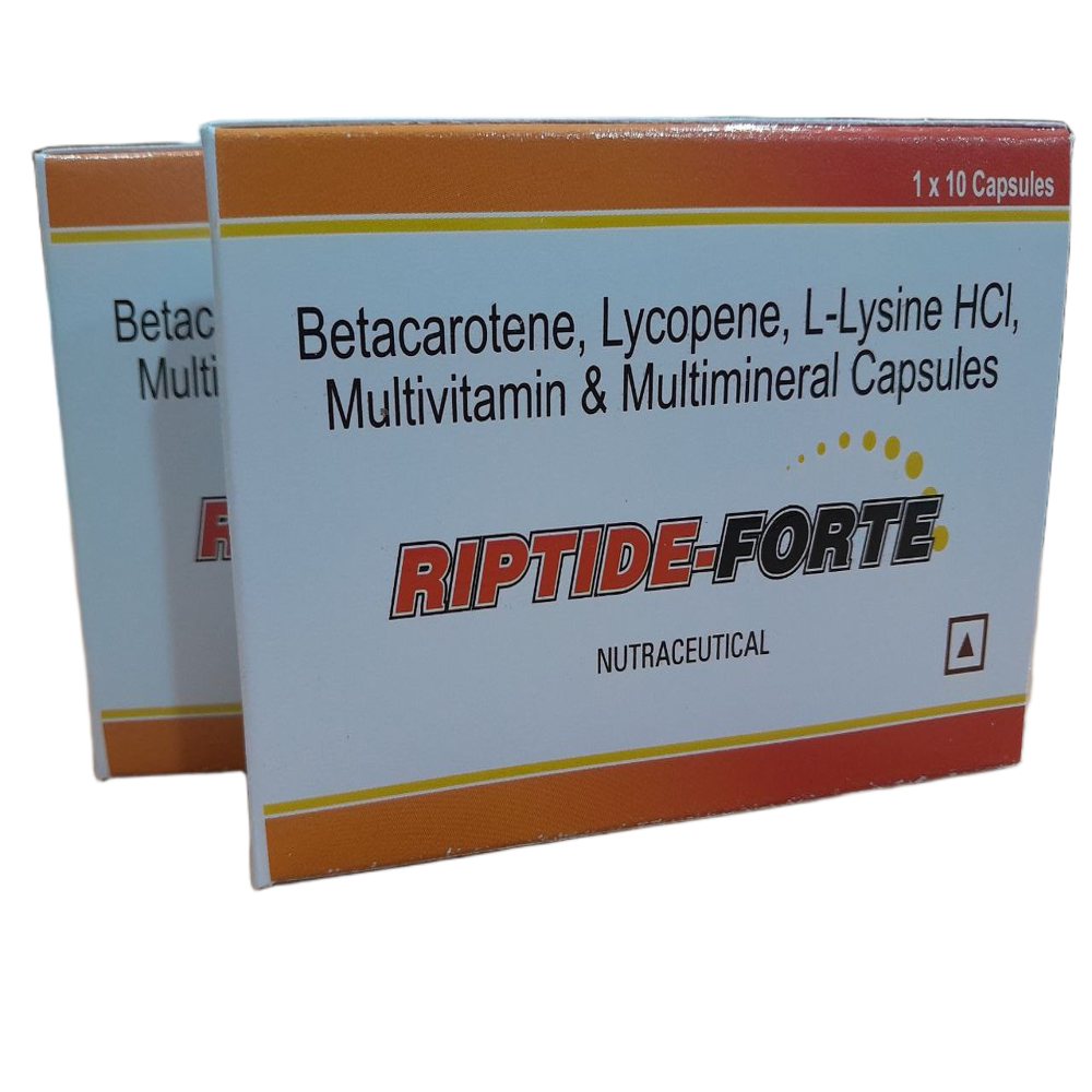 Riptide-Forte - Betacaroten, Lycopene, L-Lysine Hci, Multivitamin & Multimineral Capsules - Origin: India