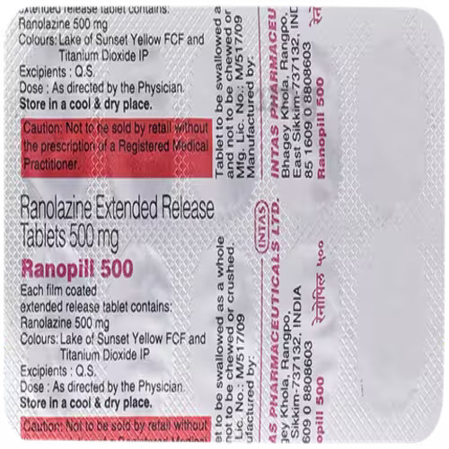 Ranolazine 500 Mg Tablet