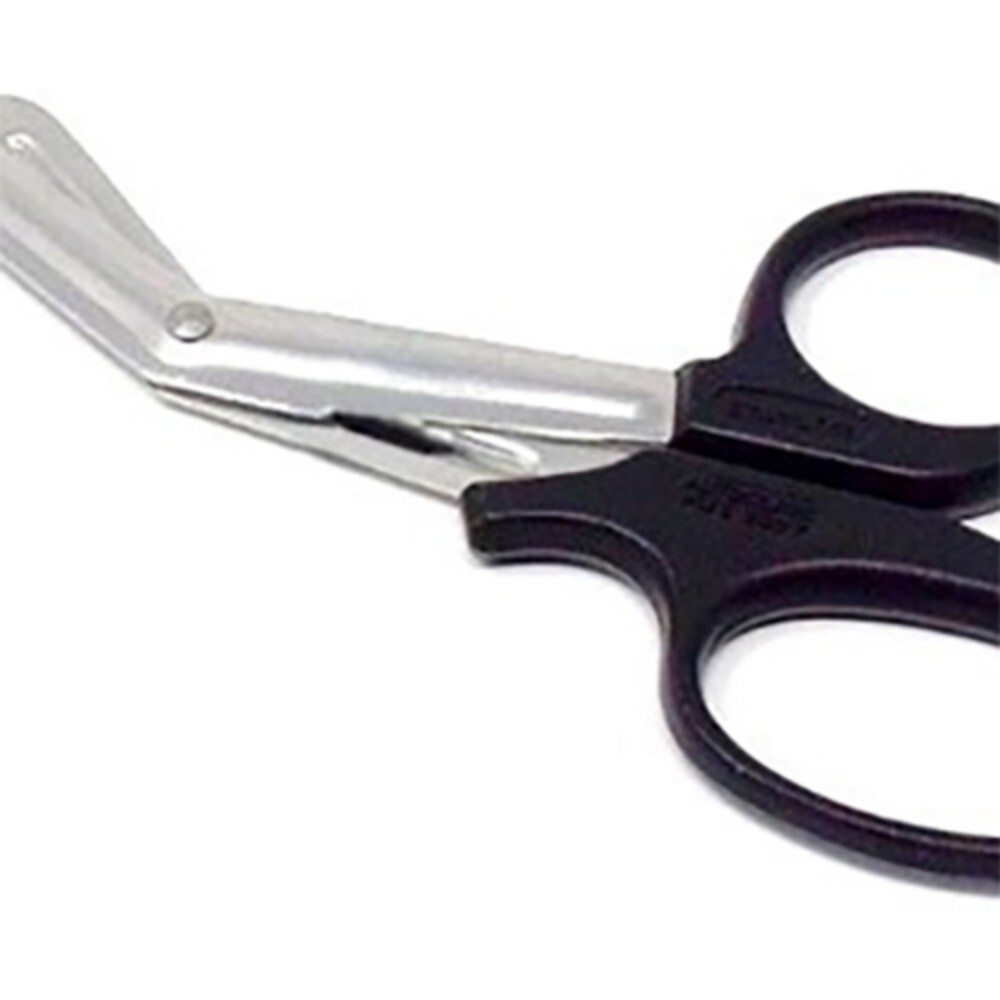 Trauma Shears - Stainless Steel, 185mm, Black Handle | Micro-Serrated Blades, Blunt Tip, Autoclavable