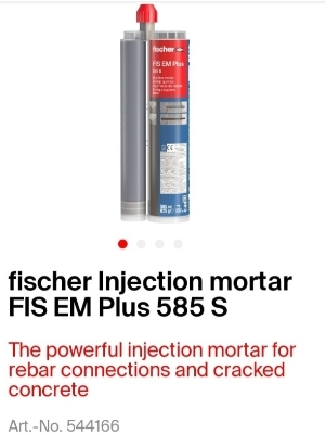 Fischer Chemicals Epoxy Mortar Fis Em Plus 585 S - Color: Grey