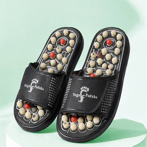 Acupoint Massage Slipper - Color: Black