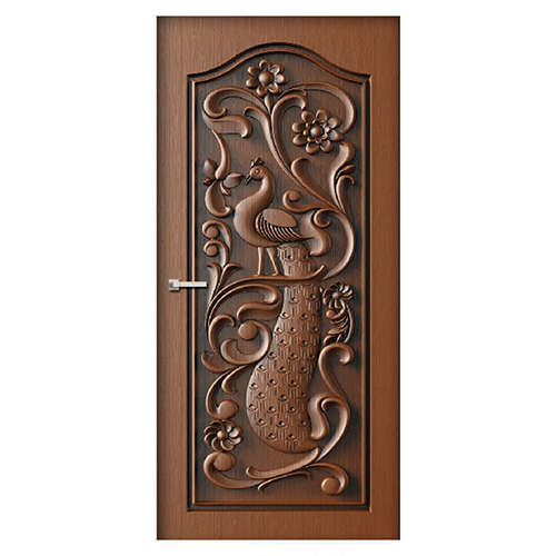 M3D 06 WPC 3D Print Door - WPC Material, 2100x900 mm, Wooden Multi-Tone 3D Finish | Waterproof, Termite Resistant, Fire Retardant, Sound Insulation