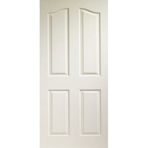 4P White Moulded Door - HDF Pine/MDF Frame, 80x32 Inches, Pre-Primed White | 4-Panel Raised Design, Moisture Resistant, Custom Lock Position
