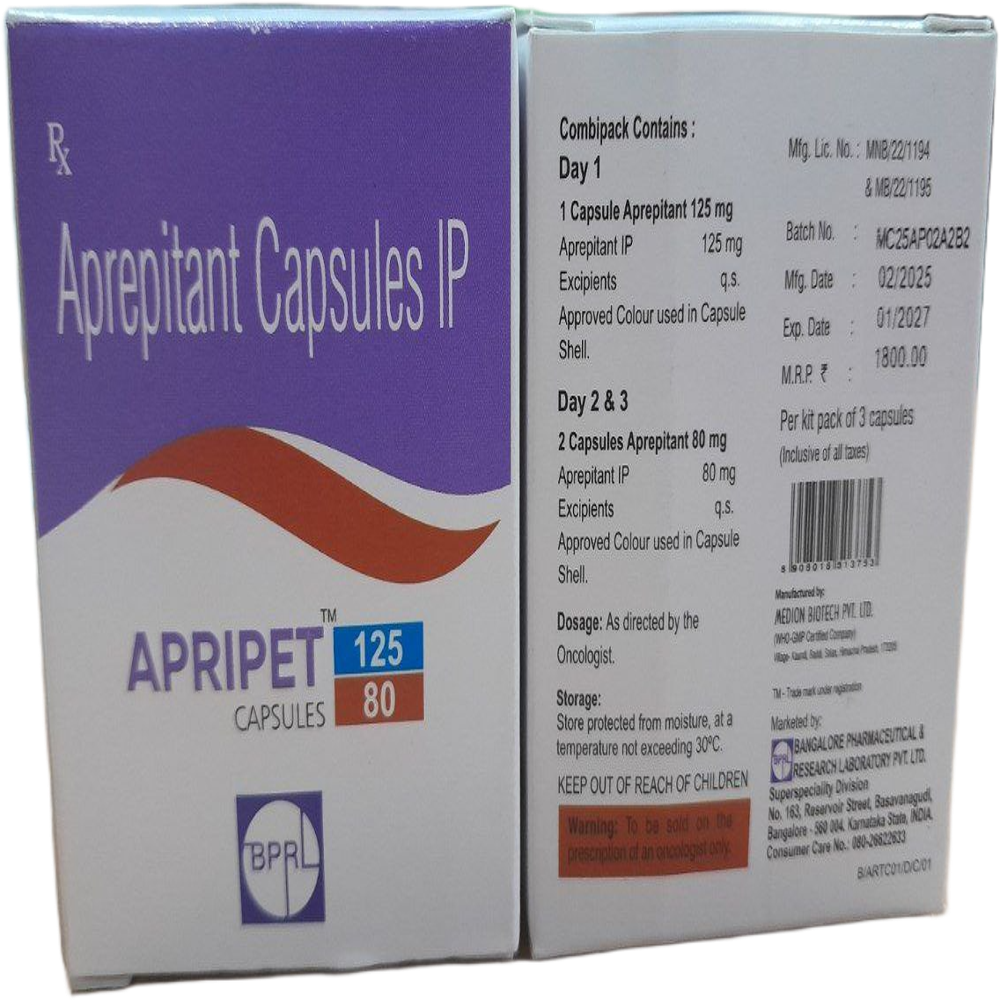 Apripet 125/80mg - Aprepitant Capsules