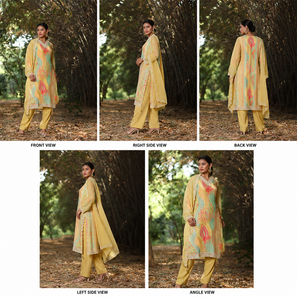Ladies Pure Muslin Unstitched Suit