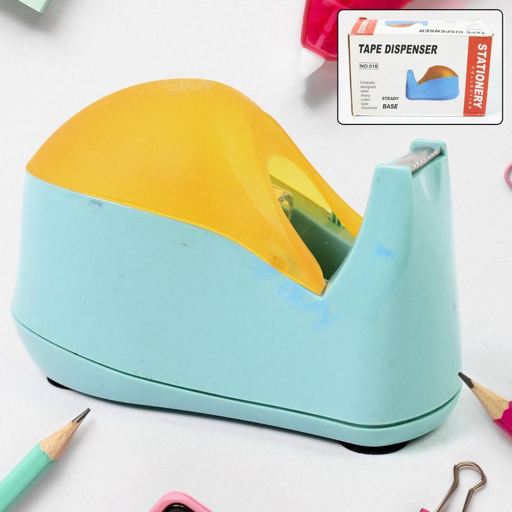 Plastic Tape Dispenser Cutter For Home Office Use (1 Pc) - Color: Mix