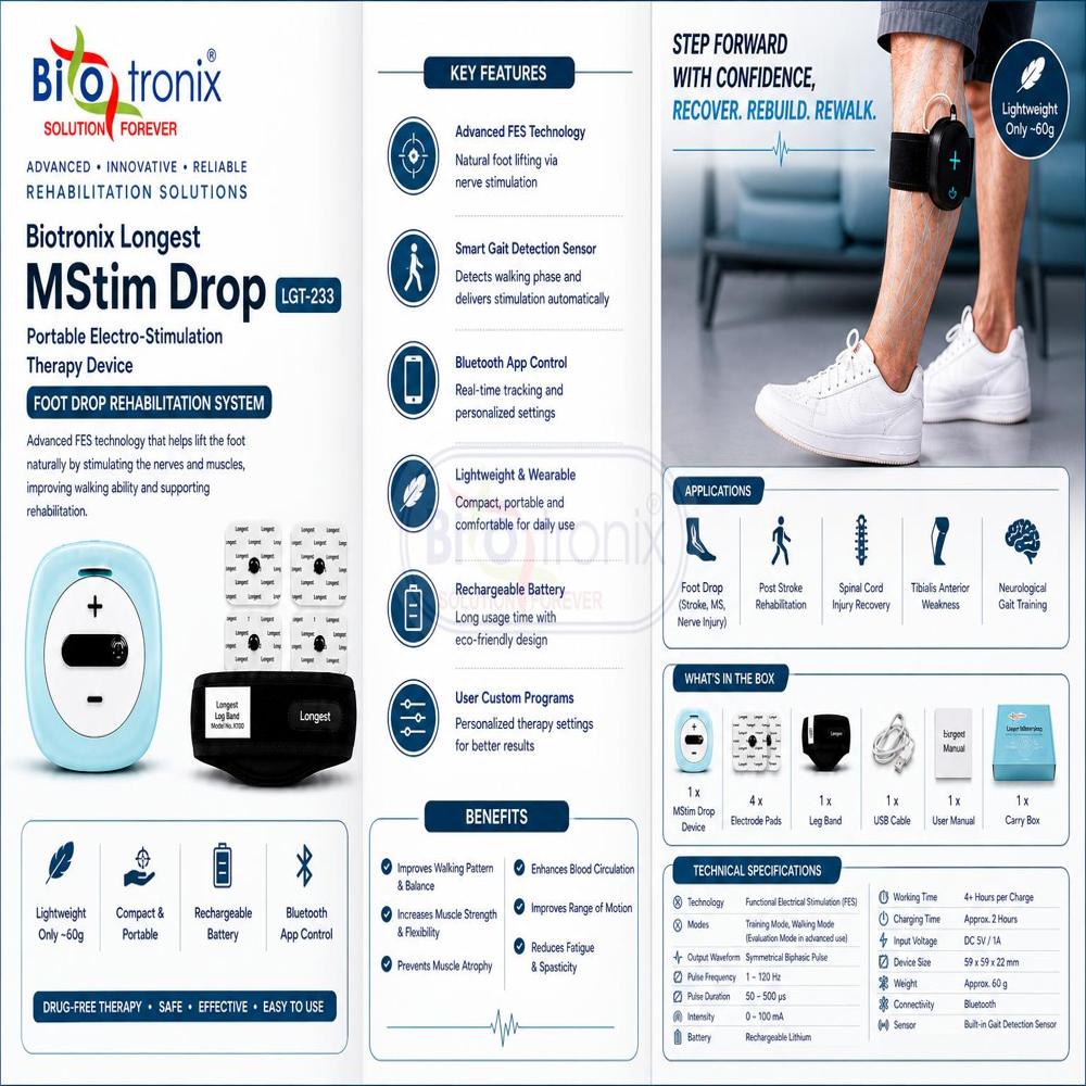 Portable Electro Stimulation Device for Foot Drop Recovery