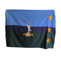 Signal Regiment Flag - Polyester 3x4.5 Ft, Blue White Two-tone, Double-sided, Wooden Pole, Stitched Edges, Uv Water Resistant