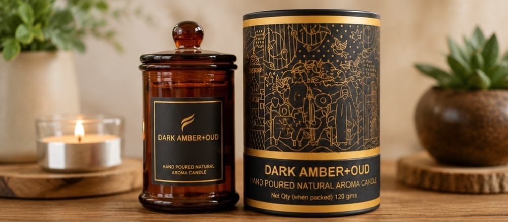 Dark Amber Oud Hand Poured Natural Aroma Candle