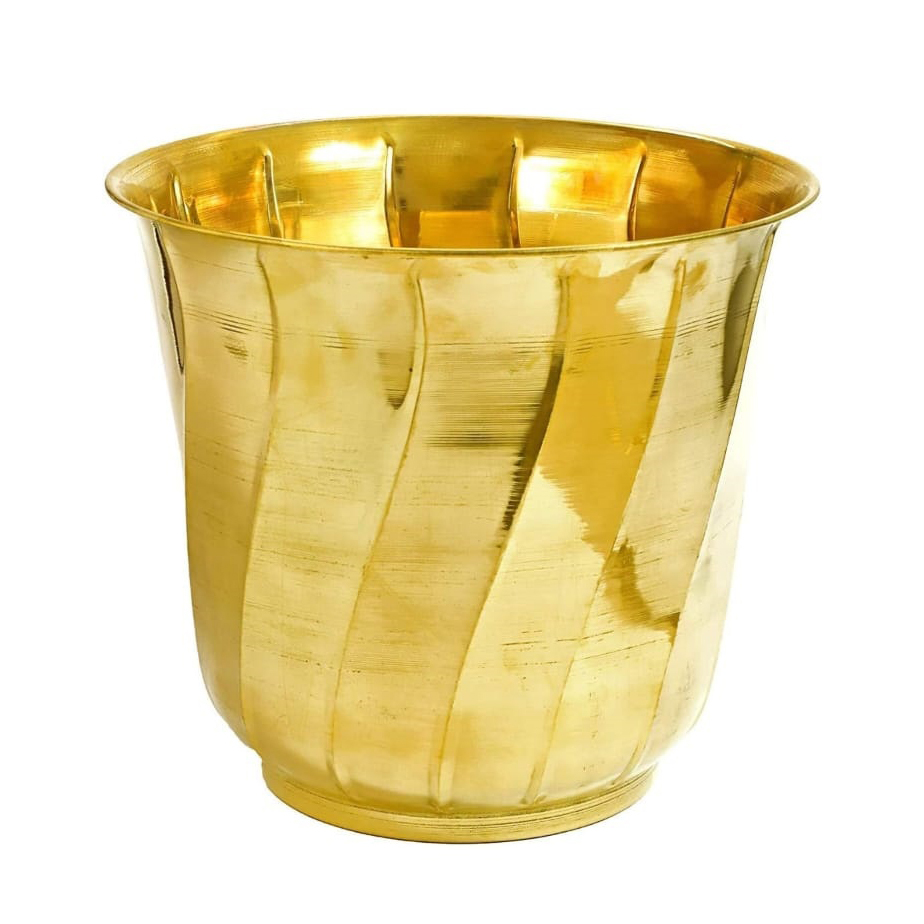 Round Brass Planter