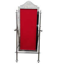Mirror Glass Steel Display Stand - Stainless Steel & 8mm Tempered Glass, 900x400x1800mm, Silver | Mirror Polished Chrome Finish, Corrosion Resistant, 4 Shelves, 60kg Load Capacity