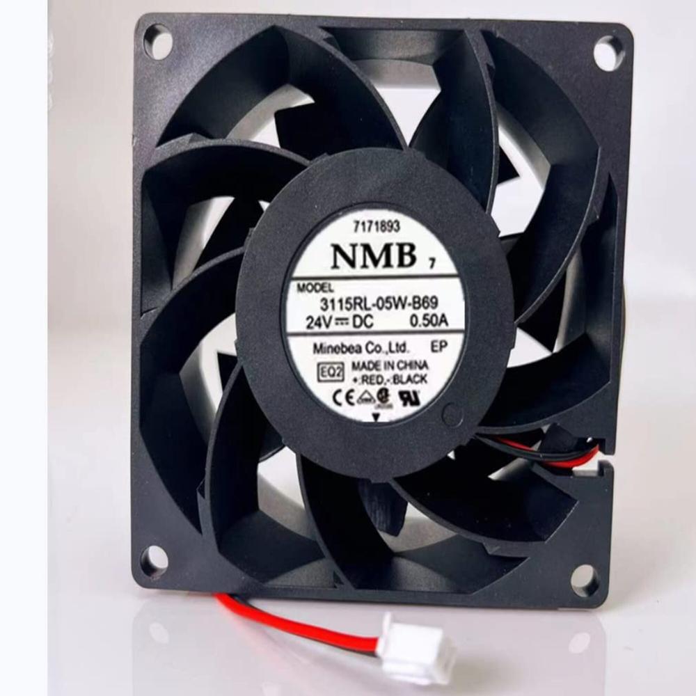 NMB 3115RL-05W-B69 24V DC 0.50A 8038mm Ball Bearing Industrial Inverter Axial Cooling Fan
