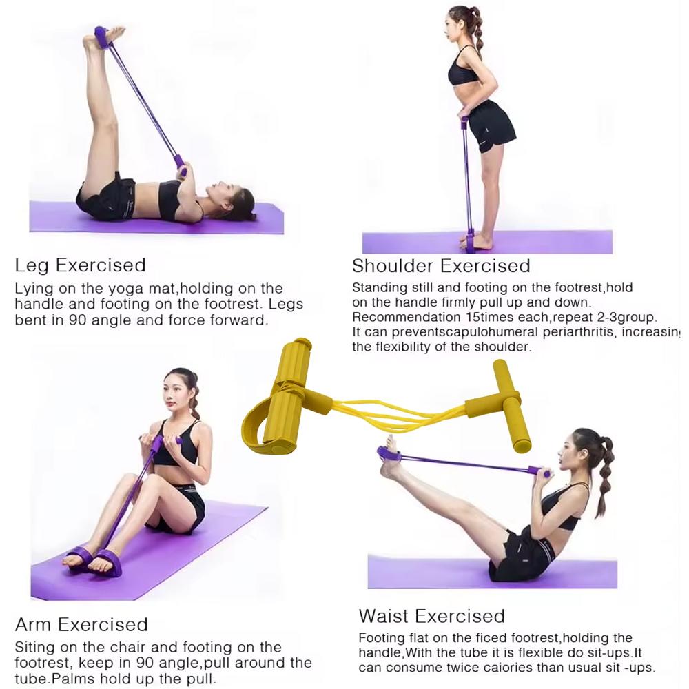 Extra Strong Pull String Body Building Training, Pull Rope Rubber Exerciser - Color: Mix