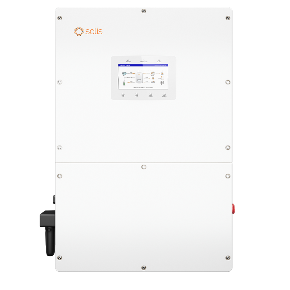 Solis 60kW Three Phase High Voltage Hybrid Inverter, 4 MPPTs, 60,000W Output, Max. Efficiency 97.49%