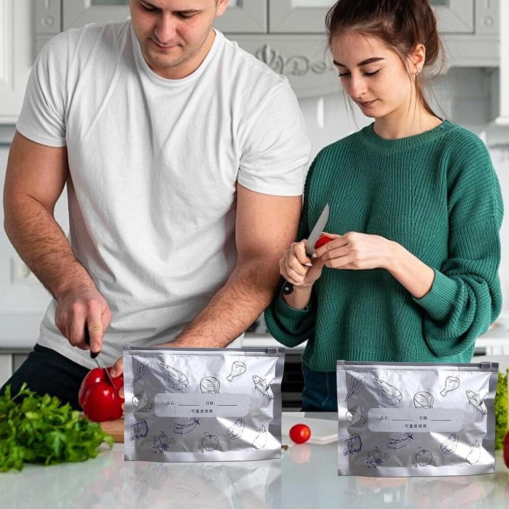 Reusable Aluminum Food Storage Bag Pack of 10