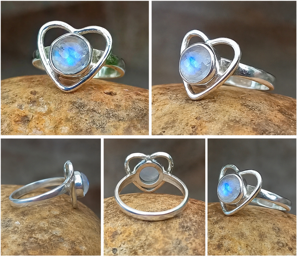 Rainbow Moonstone Dedicated Ring - Color: Customized