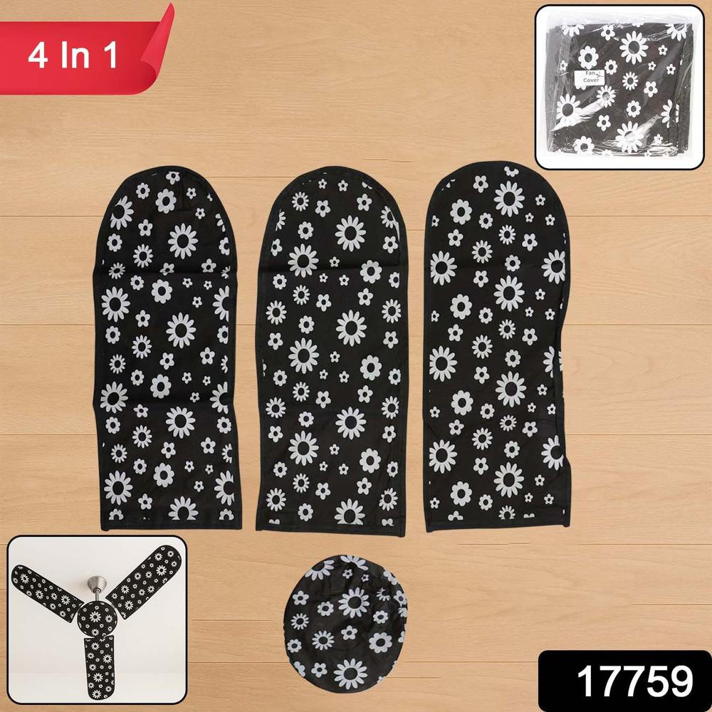 4 In 1 Ceiling Fan Dust Proof Cover Set - Color: Mix