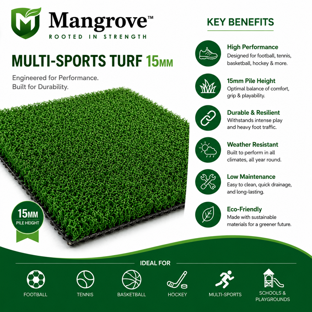 15 mm Artificial Cricket Turf