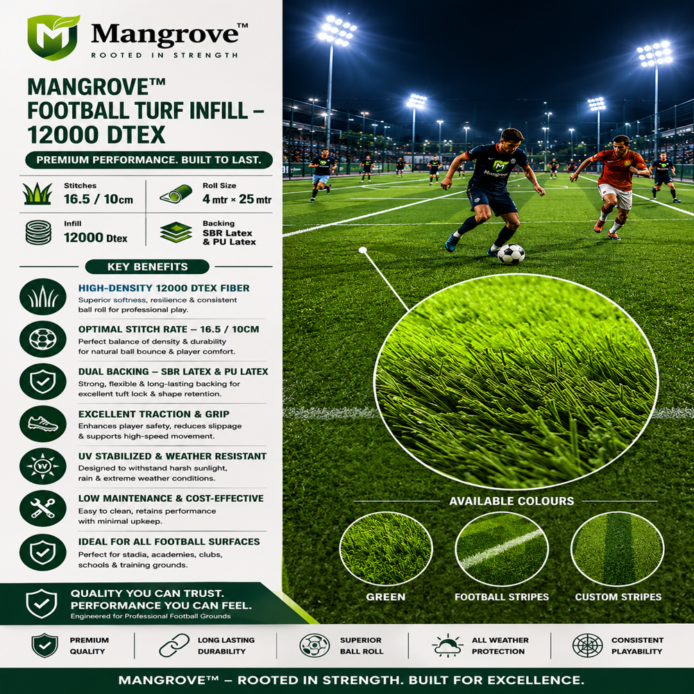 50mm football turf 12000dtex