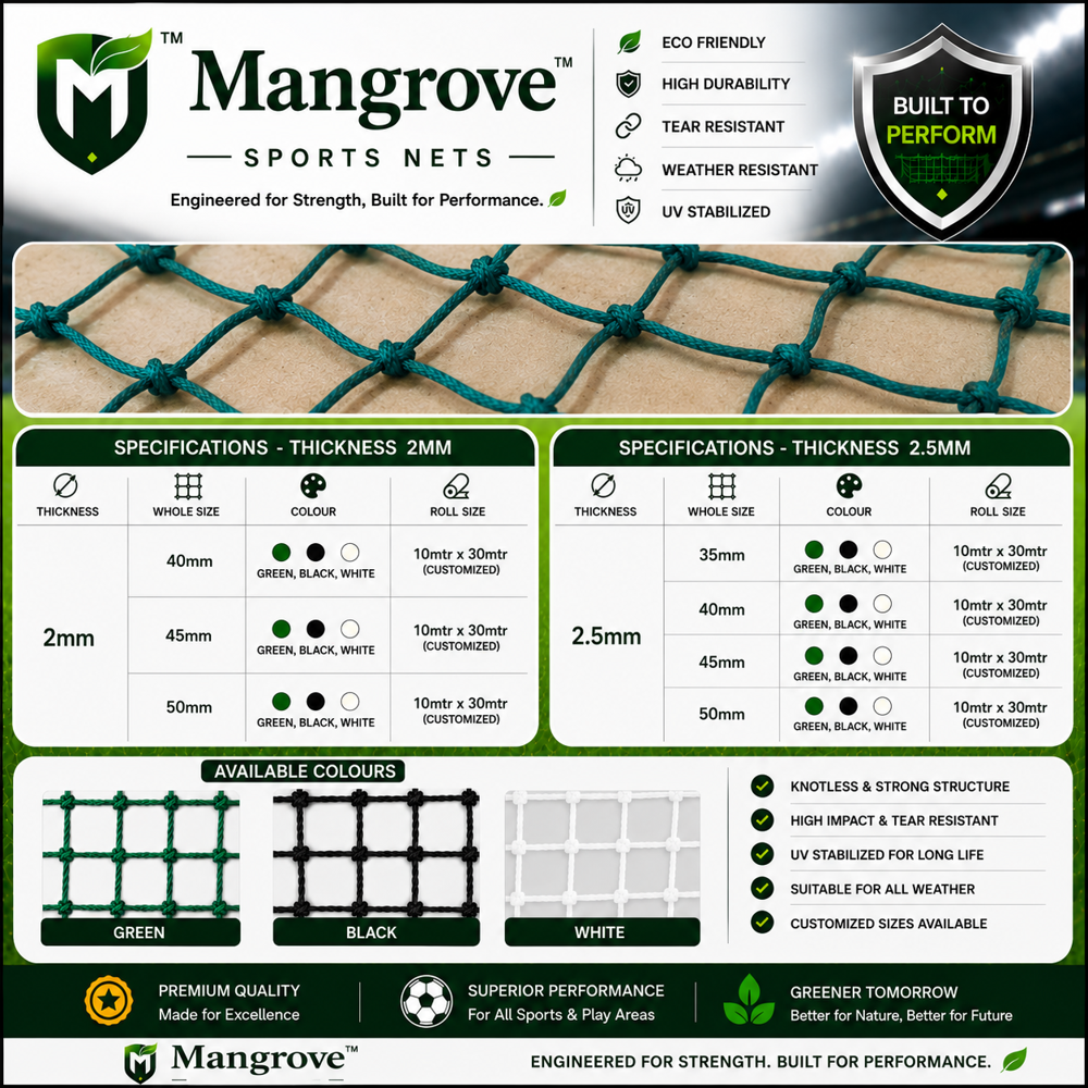 hdpe nylon sports nets
