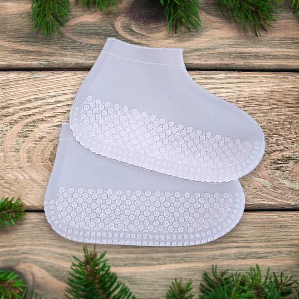 Non-Slip Silicone Reusable Waterproof Anti-Skid Shoe Covers (Large, 1 Pair) - Color: Mix