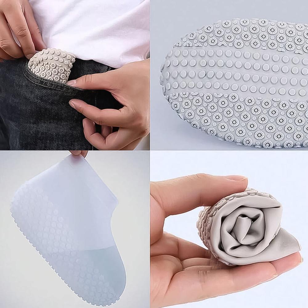 Non-Slip Silicone Reusable Waterproof Anti-Skid Shoe Covers (Large, 1 Pair)