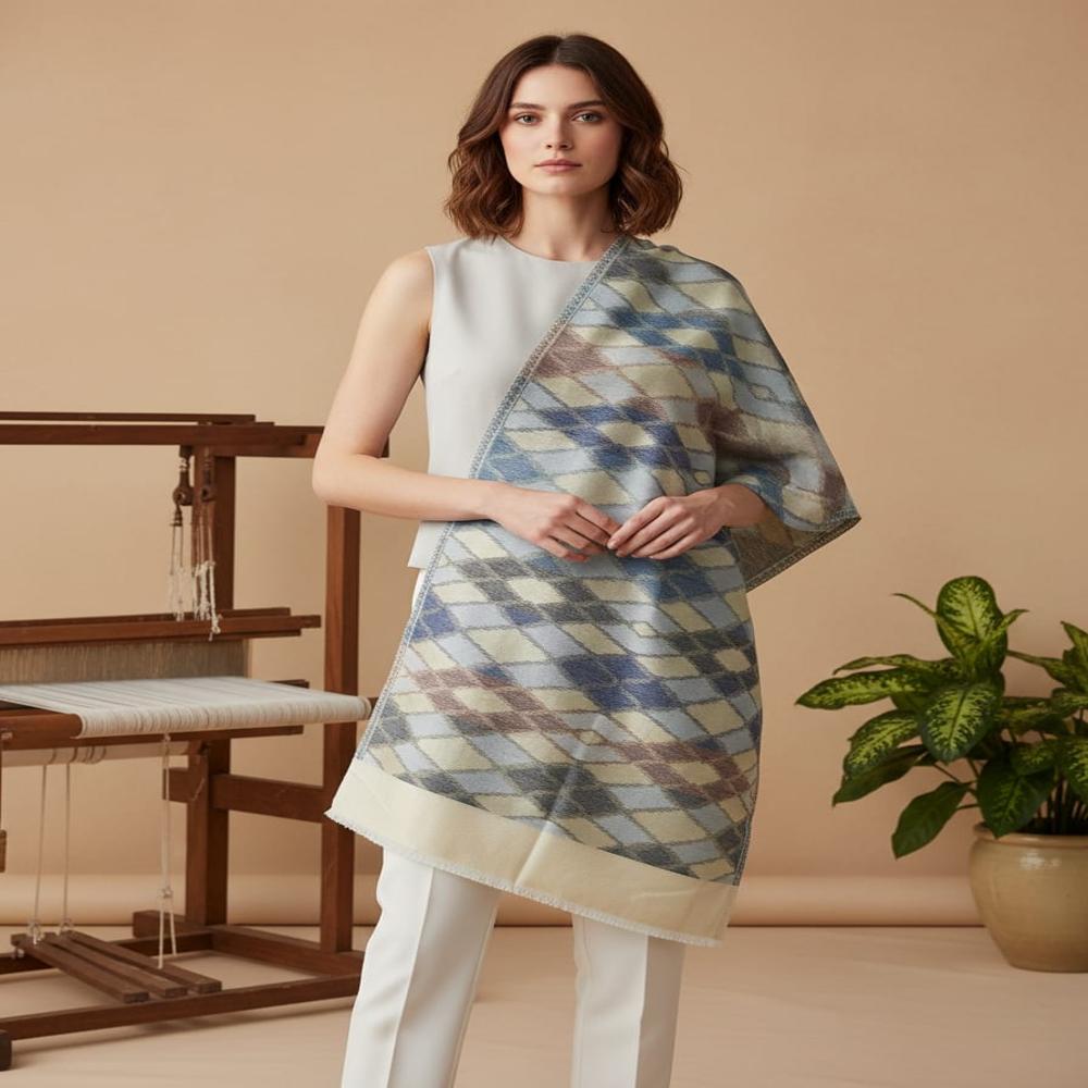 Merino Wool Moonlight Ikkat Stoles