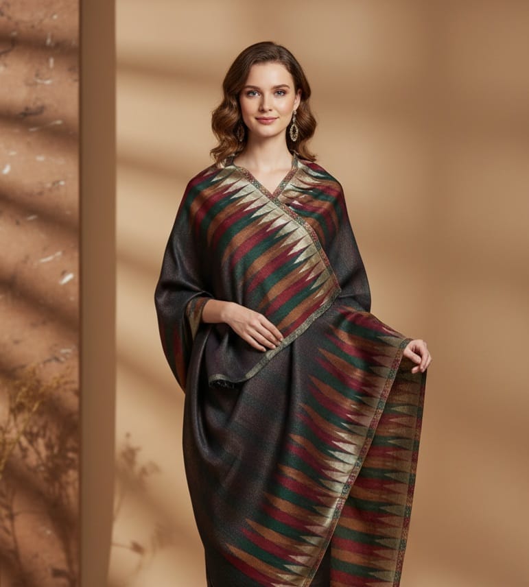 Merino Wool Moonlight Ikkat Stoles