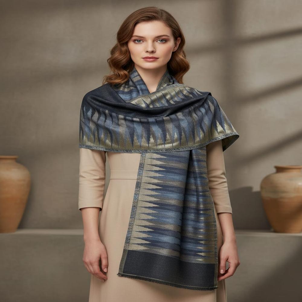 Merino Wool Moonlight Ikkat Stoles