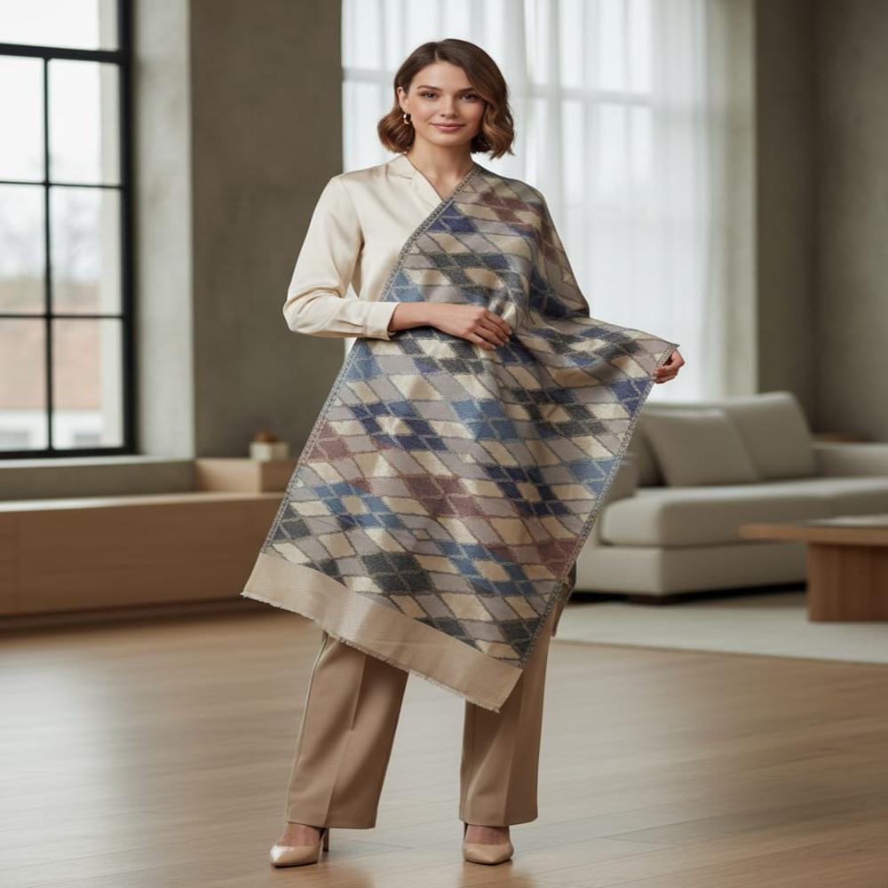 Merino Wool Moonlight Ikkat Stoles
