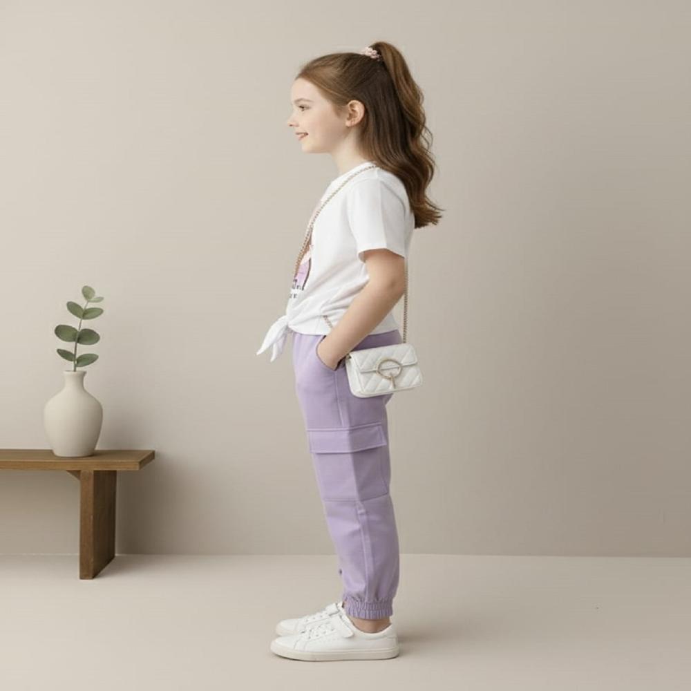 Kids Girls Half Sleeve T shirt And jogger Set