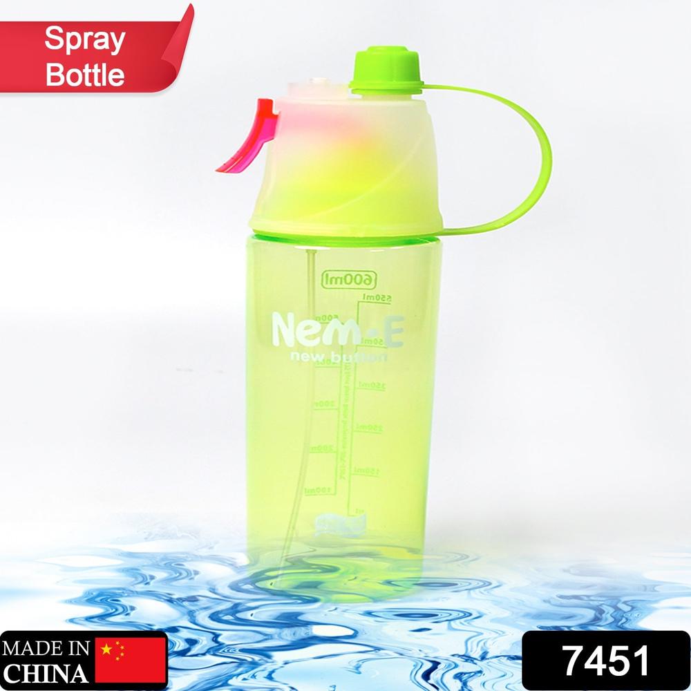 600Ml Bpa Free Sports Spray Water Bottle For Gym, Cycling & Hiking - Color: Mix