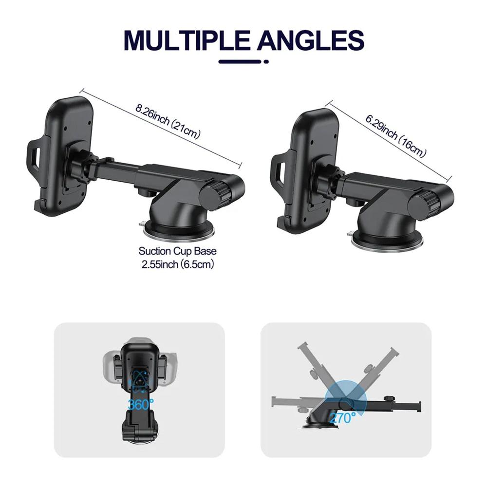 Car Dashboard Mobile Phone Holder  3-in-1 Adjustable Smartphone Mount