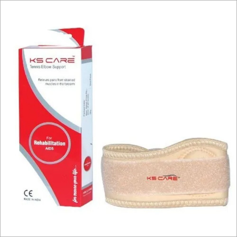 Tennis Elbow Support - Adjustable Hook And Strap For Tension Control | Sizes Sm-xl, Brown Color, Ideal For Sports & Gripping Activities