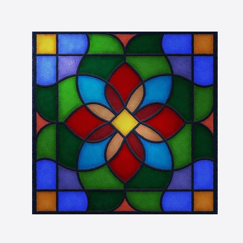 Rectangle Multicolor Decorative Glass