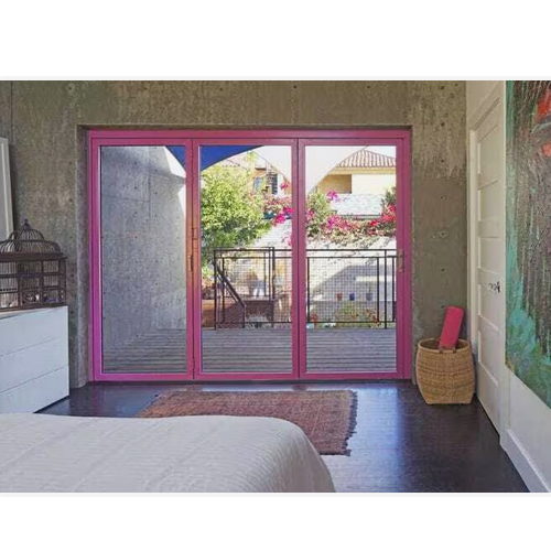 Aluminium Pink Glass Door
