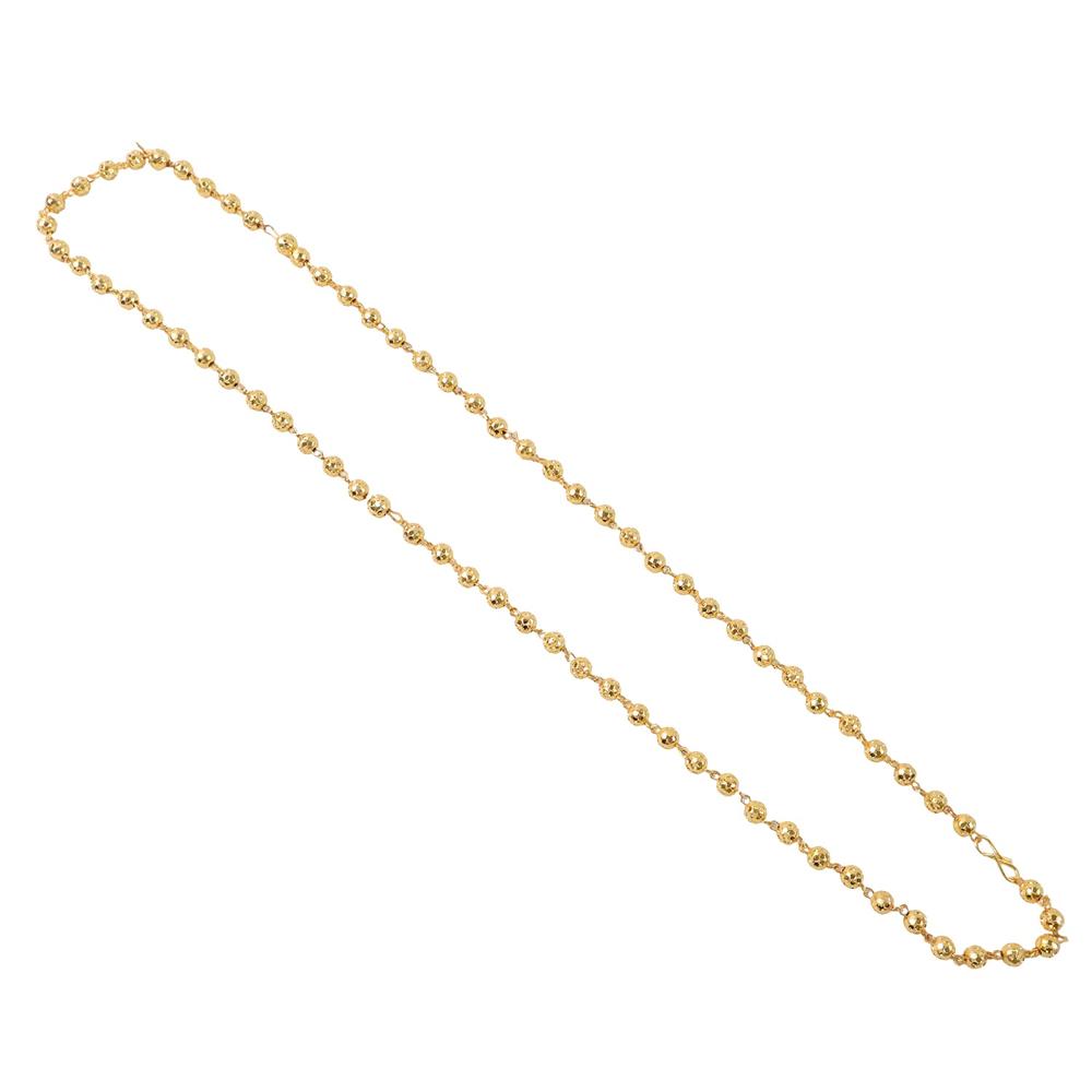 Elegant Gold-Tone Beaded Necklace Chain for Women (1 Pc)