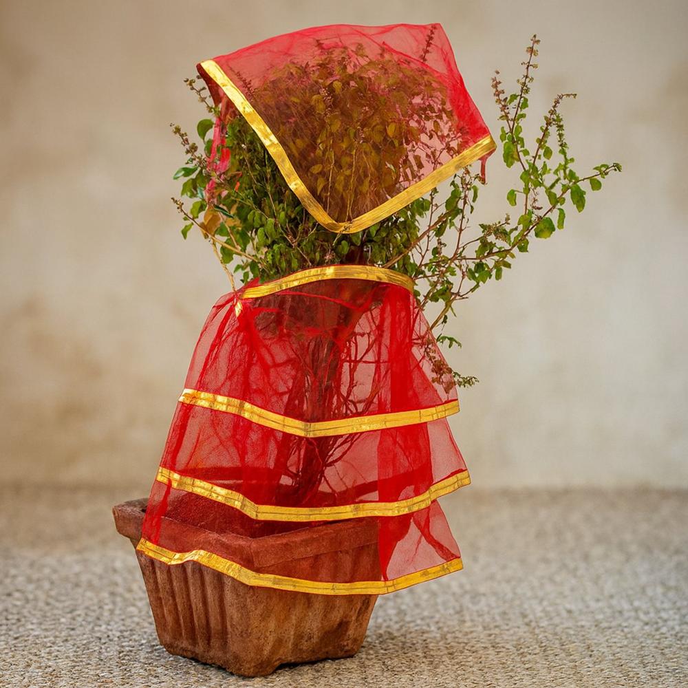Premium Tulsi Vastra Pooja Cloth  2-Piece Set