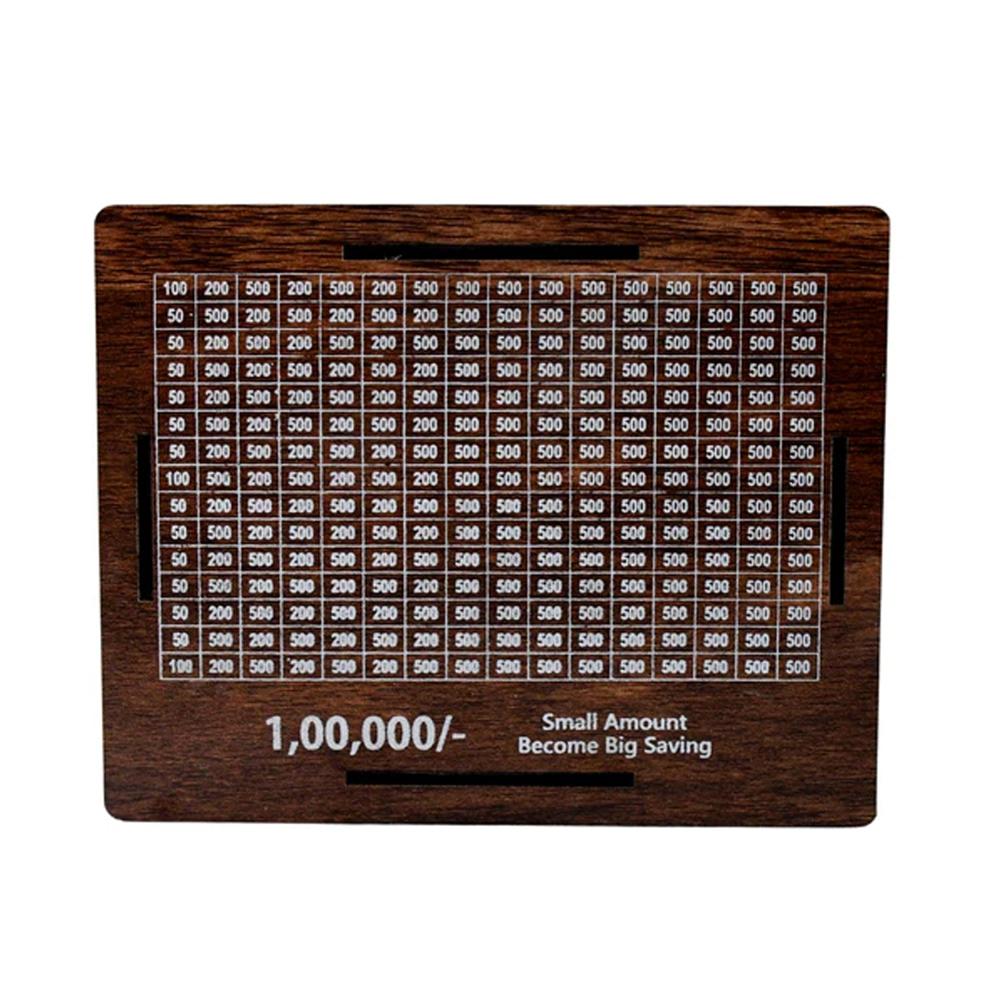 Big Wooden Savings Challenge Money Bank / Piggy Bank - (1 Pc)