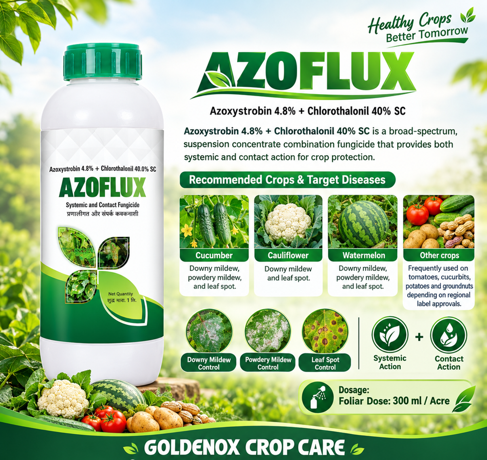 Azoxystrobin 4.8% + Chlorothalonil 40% Sc - Application: Agriculture