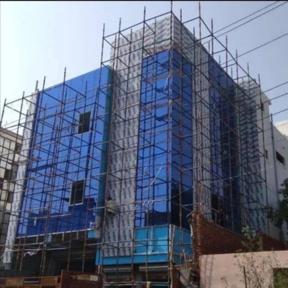 Acp Structural Works Service - Aluminum Composite Panel 4-6 Mm, 1220x2440 Mm, Blue | Cladding For Exterior Building Facades, 5 Year Warranty