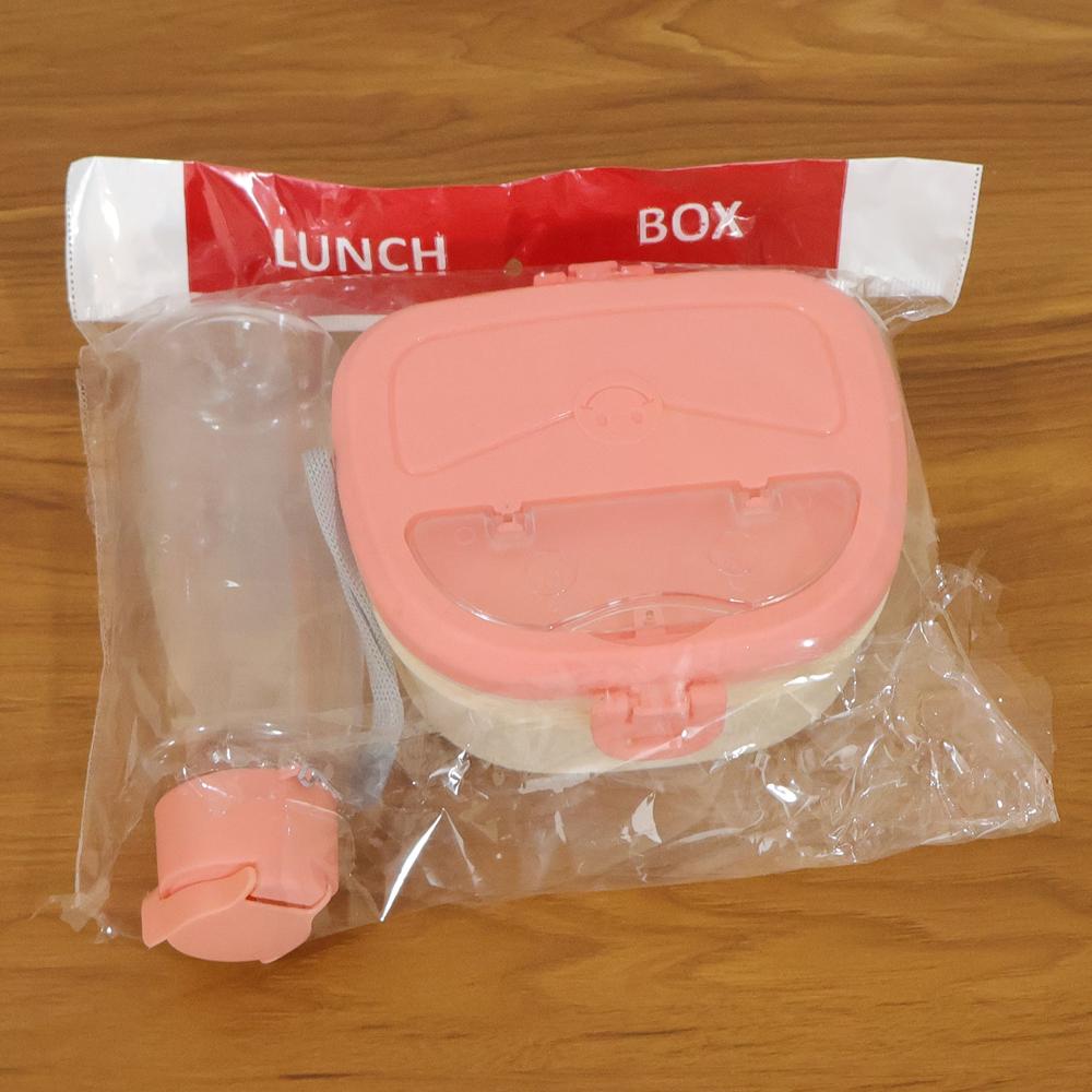 Plastic Lunch Box with Water Bottle Combo Set (1 Set)