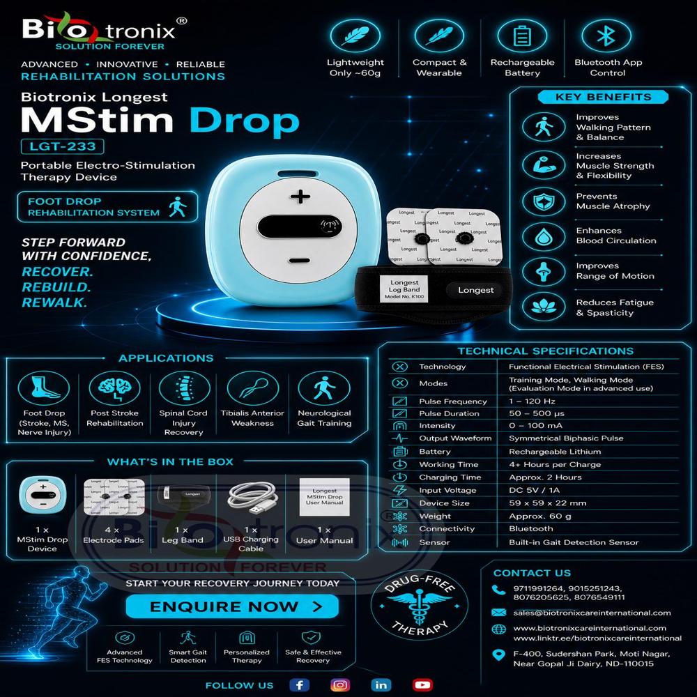 Foot Drop Recovery Therapy Device with Smart Sensor Technology