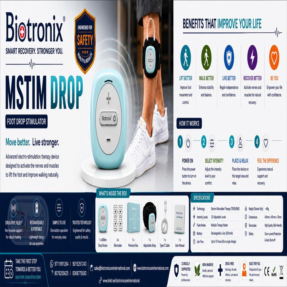 Foot Drop Recovery Therapy Device with Smart Sensor Technology